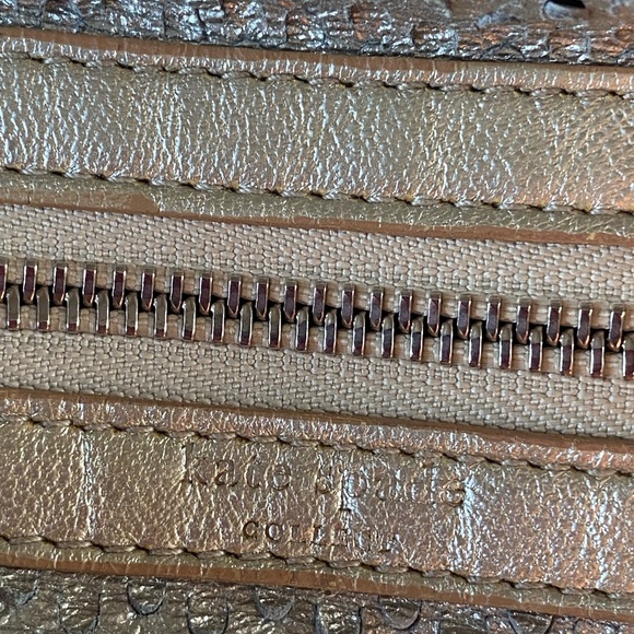 $620 Kate Spade Collect Metallic Silver Perforated Leather Shoulder Bag Purse - Picture 6 of 16